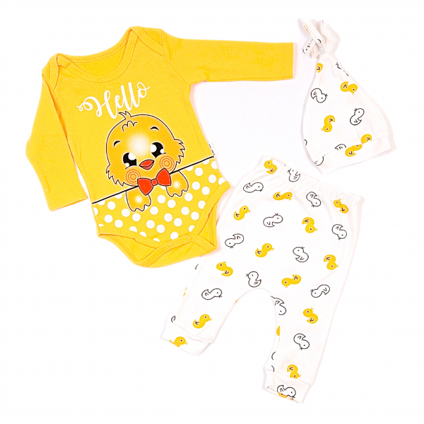 Set for newborn N-1823 white/yellow